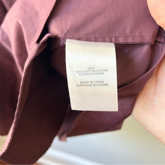 Tibi off shoulder plum tie sleeve chambray cotton mini dress - Picture 11 of 13